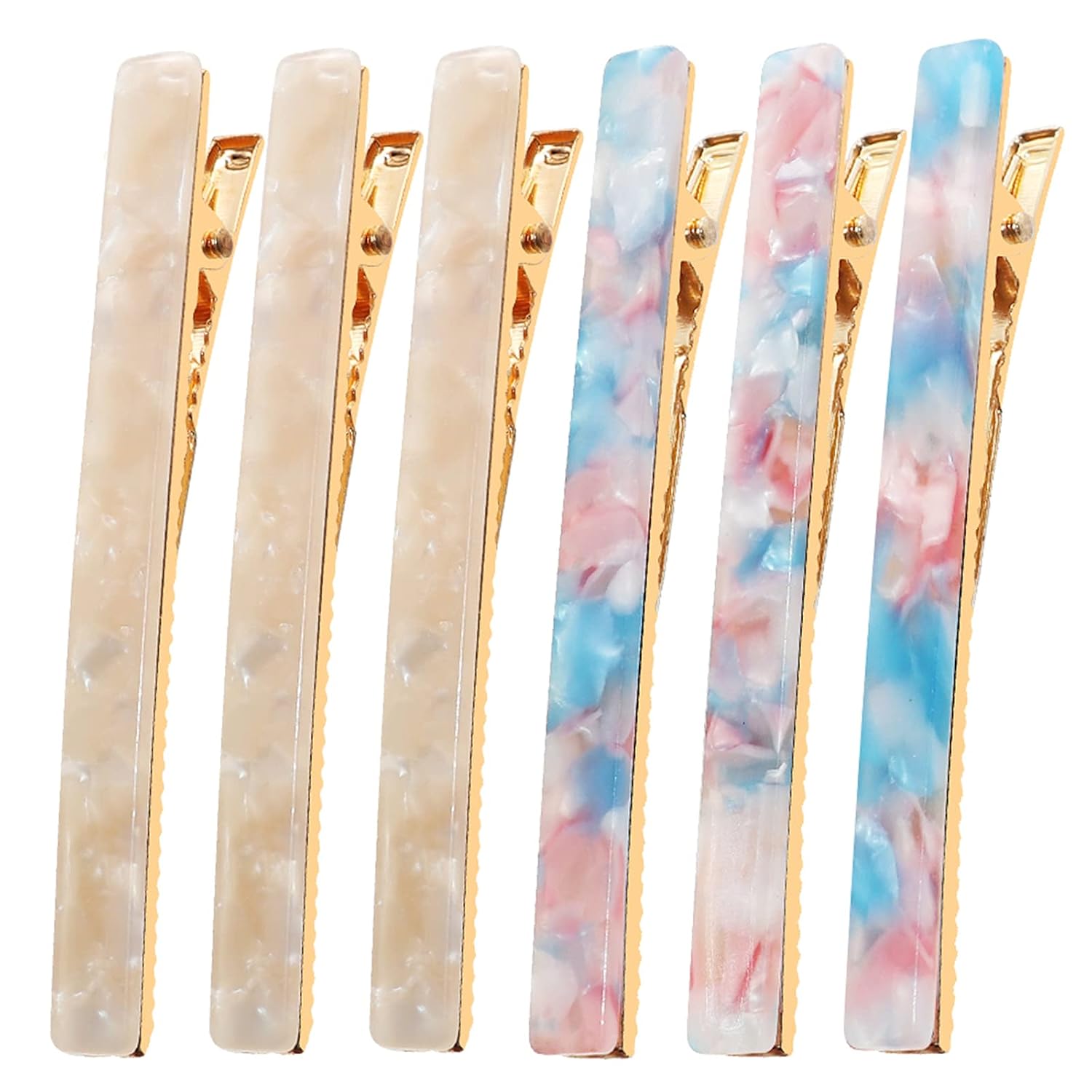 6 Pack Fashion Resin Duckbill Hair Clips