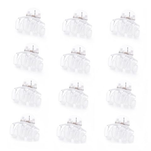 12 Pcs Small Octopus Hair Claw Clips White