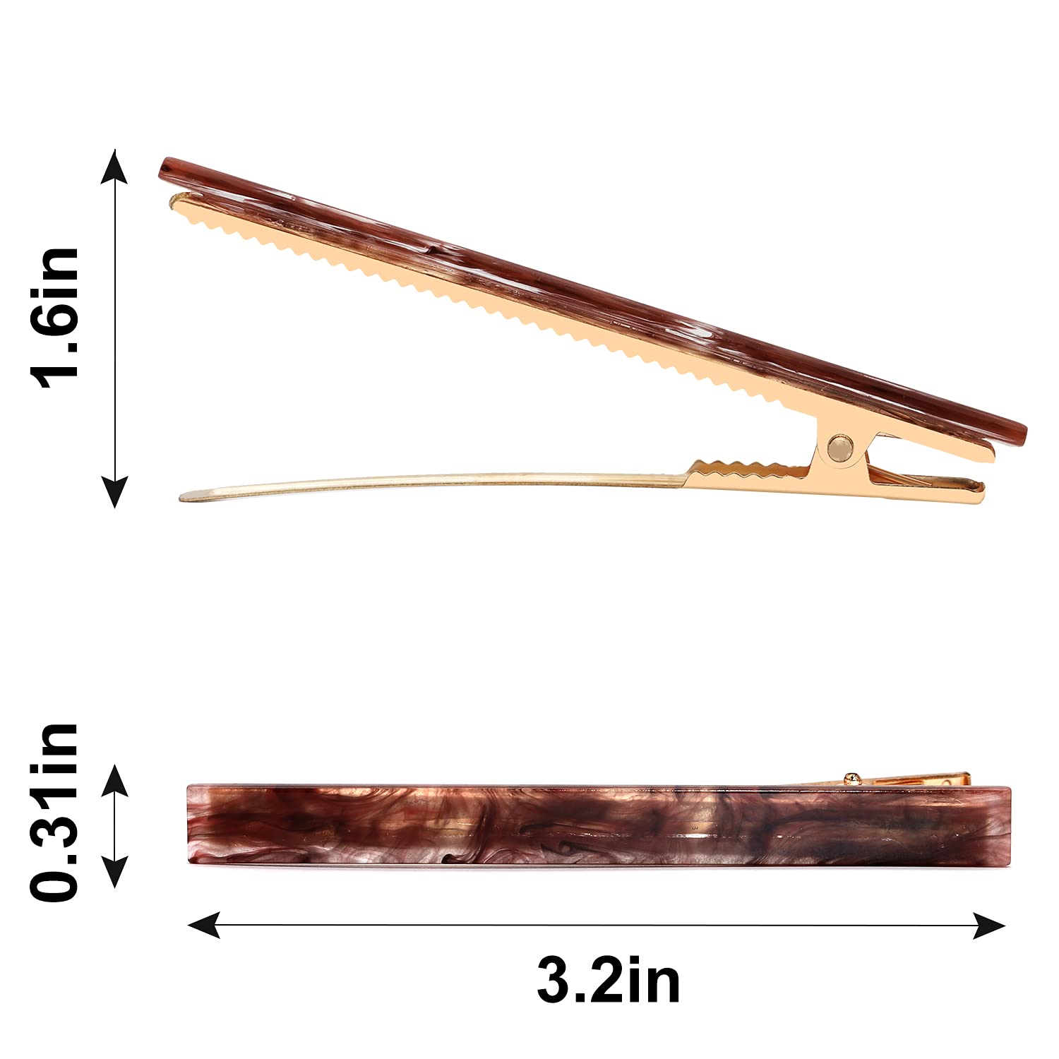 6 Pack Fashion Resin Duckbill Hair Pins - Image 2