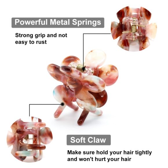 Flower claw clips for thick hair