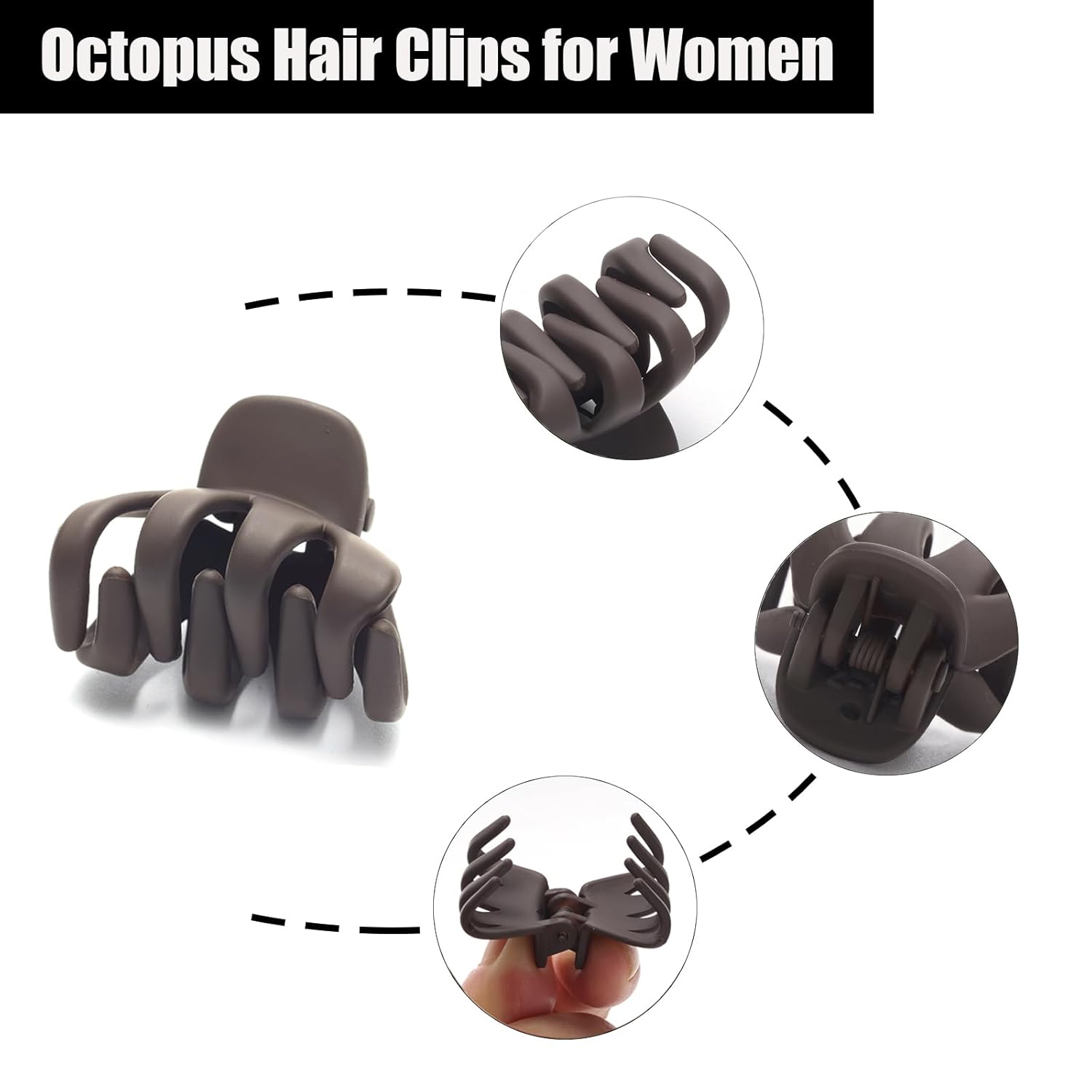 Cobahom 12 Pack Small Hair Claw Clips 1.2 Inch Matte Hair Clips for Thin Hair No-Slip Mini Hair Clip Hair Styling Accessories for Women and Girls (Matte Chocolate) - Image 4