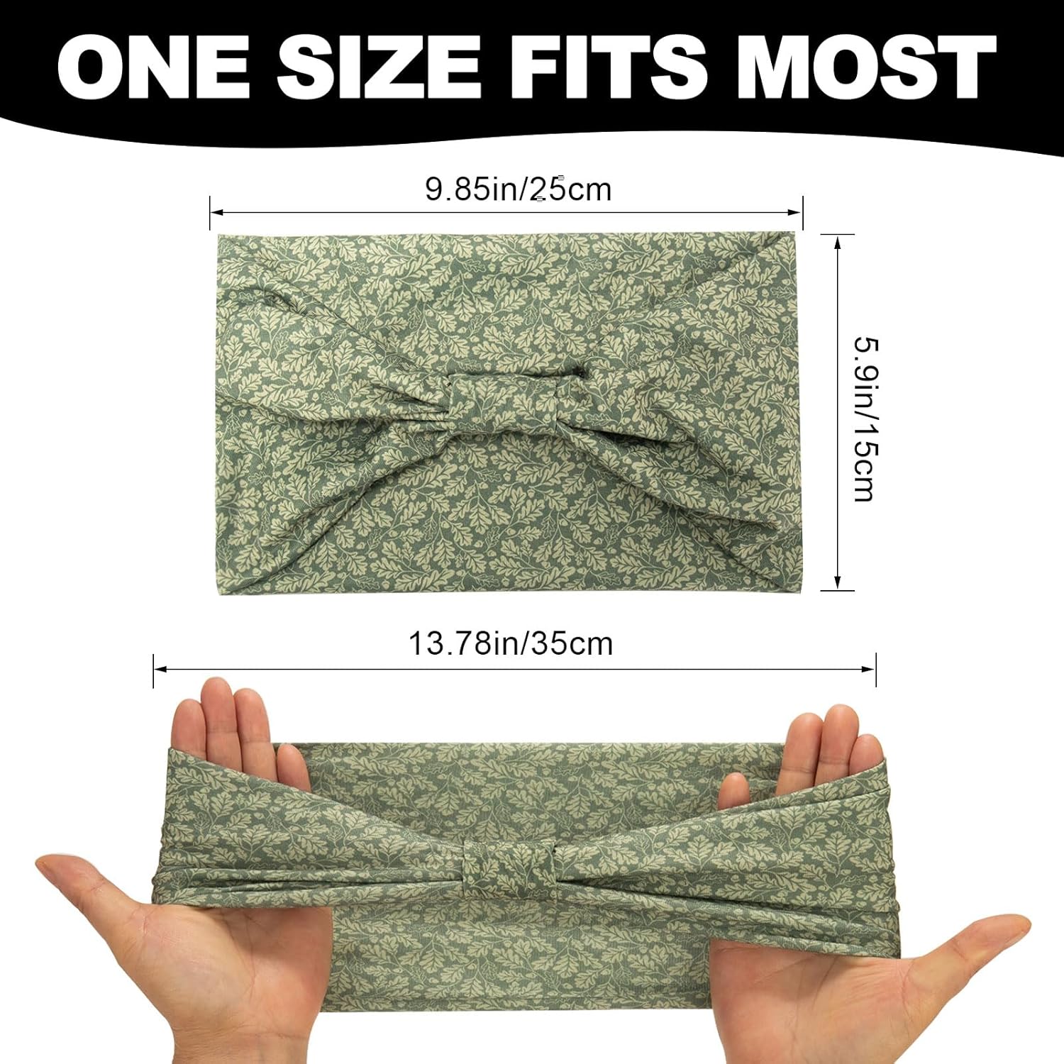 Cobahom 6Pcs Wide Headbands for Women Non Slip Soft Fabric Hair Wrap Boho Head Bands Elastic Sport Hair Bands for Workout Yoga Running (Leaf Pattern) - Image 3