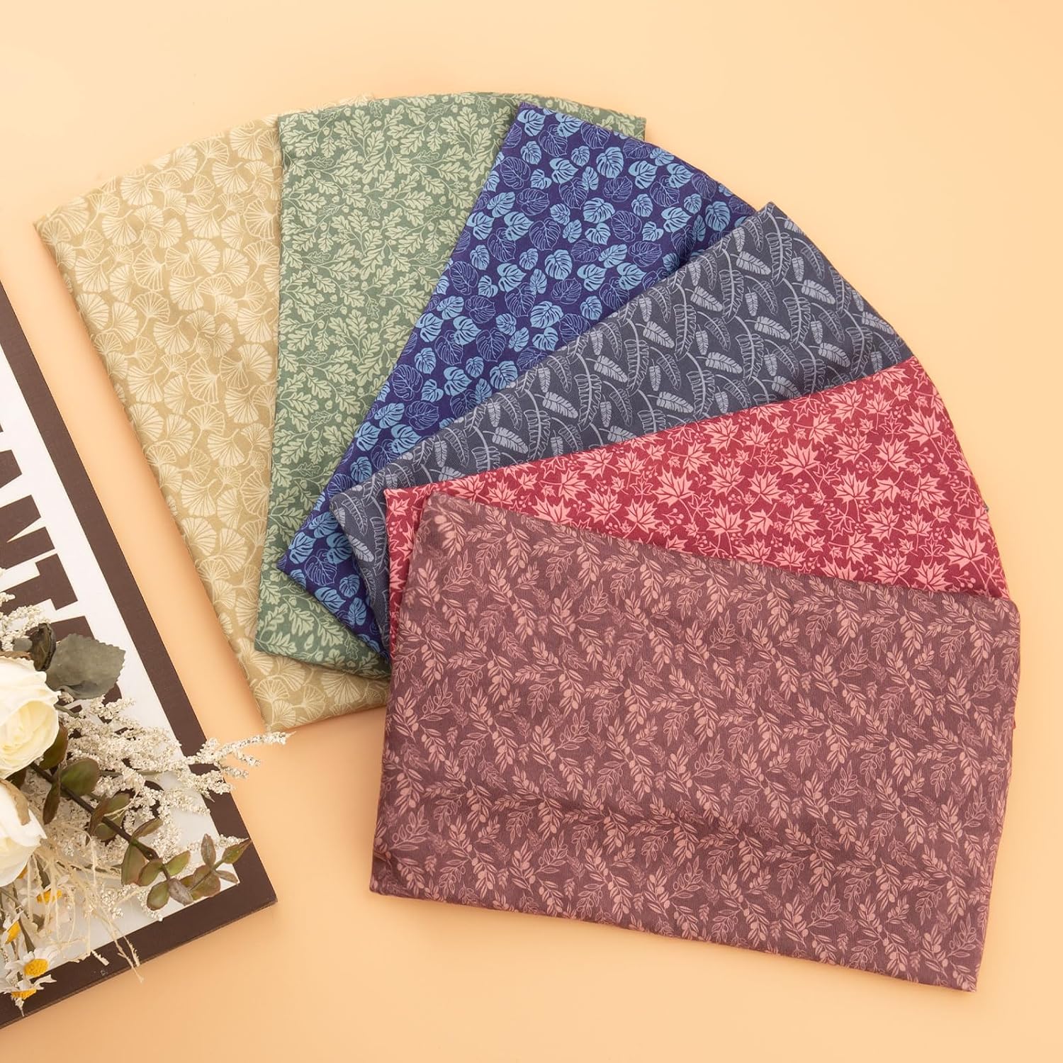 Cobahom 6Pcs Wide Headbands for Women Non Slip Soft Fabric Hair Wrap Boho Head Bands Elastic Sport Hair Bands for Workout Yoga Running (Leaf Pattern) - Image 6