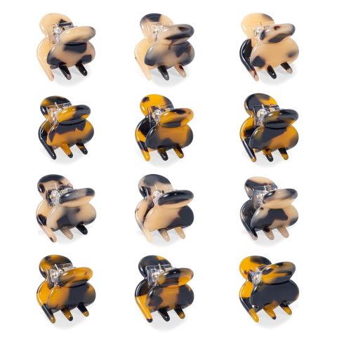 Cobahom 12Pcs 0.79 Inch Extra Small Claw Clips for Thin Thick Hair, Super Mini No-Slip Jaw Clips for Hair Styling, Tortoiseshell Small Hair Accessories for Women Girls