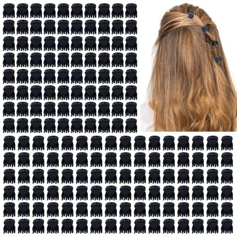 Cobahom 150PCS Extra Small Claw Clips for Thin Thick Hair, Super Mini No-Slip 0.55 Inch Tiny Hair Clips for Hair Styling, Small Hair Accessories for Women Girls, Black