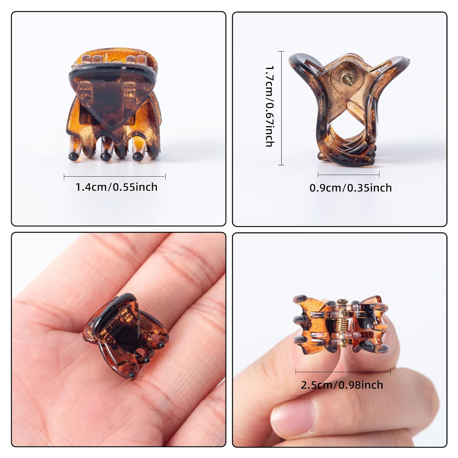 Cobahom 150PCS Extra Small Claw Clips for Thin Thick Hair, Super Mini No-Slip 0.55 Inch Tiny Hair Clips for Hair Styling, Small Hair Accessories for Women Girls, Brown - Image 2