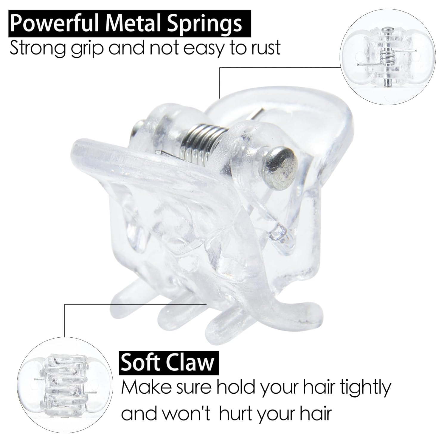 Cobahom 120PCS Mini Claw Hair Clips, 0.39 Inch/1cm Claw Clips for Hair, No-Slip Plastic Small Jaw Clips for Fine Thin Hair, Micro Hair Clips for Women Girls, Brown, Black, Clear - Image 3