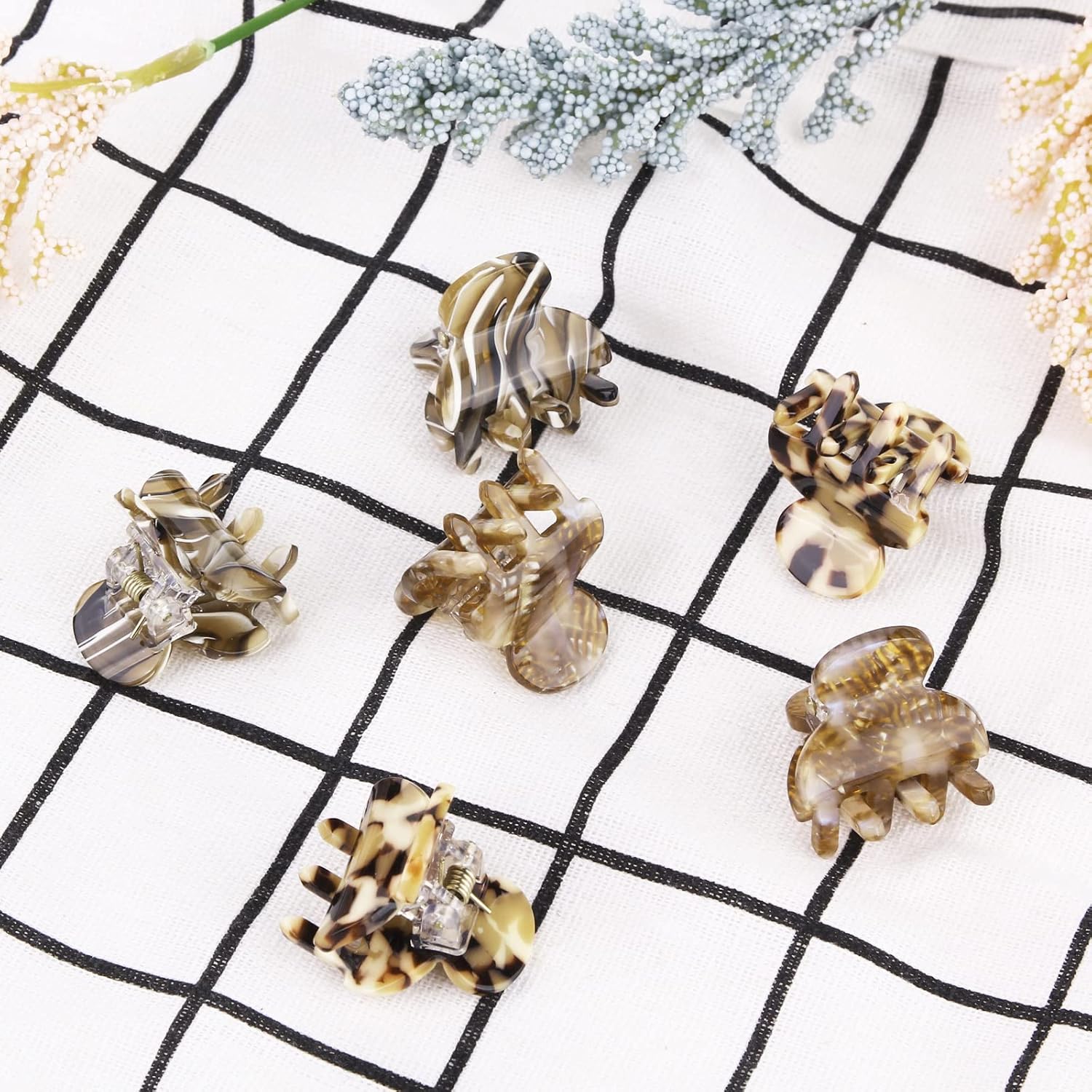 Cobahom 6Pcs 1.06 Inch Small Hair Clips Mini Claws Clips for Thin Thick Hair, Cellulose Acetate Jaw Clips for Hair Styling, Tortoise Shell Barrettes for Women Girls (Brown) - Image 5