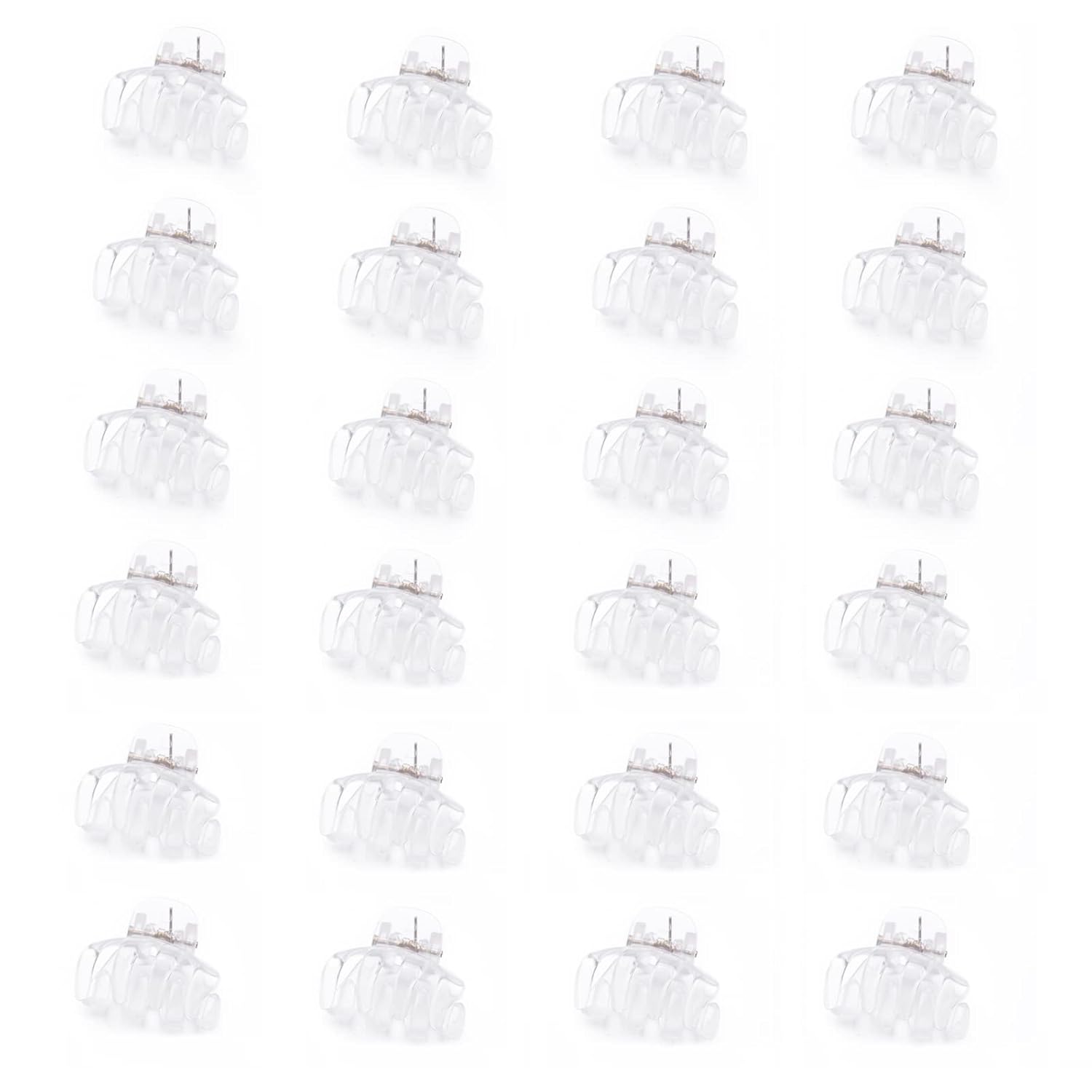 Cobahom 24 Pack Small Hair Claw Clips 1.2 Inch Plastic Hair Clips for Thin Hair No-Slip Mini Hair Clips Hair Styling Accessories for Women and Girls (White)