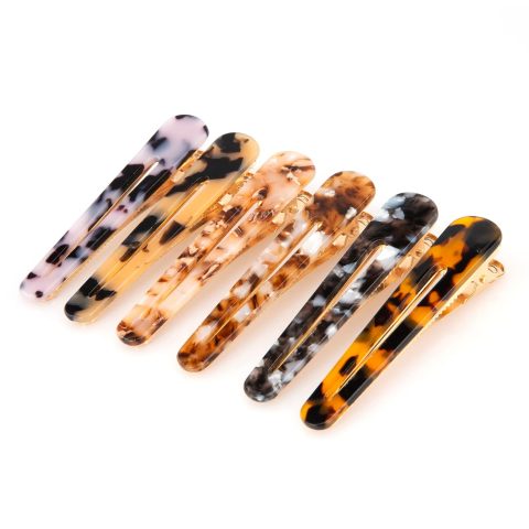 Cobahom 6 Pack 3.26 Inch Duckbill Hair Clips, Leopard Print Hair Pins Chic Tortoise Shell Hair Barrettes for Women and Girls Multicolor Clips