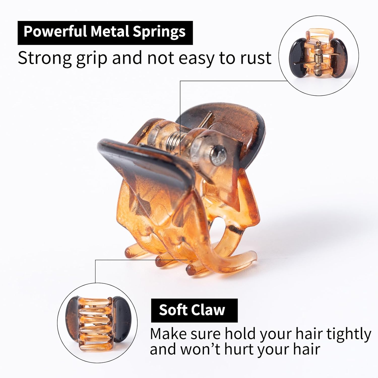 Cobahom 150PCS Extra Small Claw Clips for Thin Thick Hair, Super Mini No-Slip 0.55 Inch Tiny Hair Clips for Hair Styling, Small Hair Accessories for Women Girls, Brown, Black, Clear - Image 3