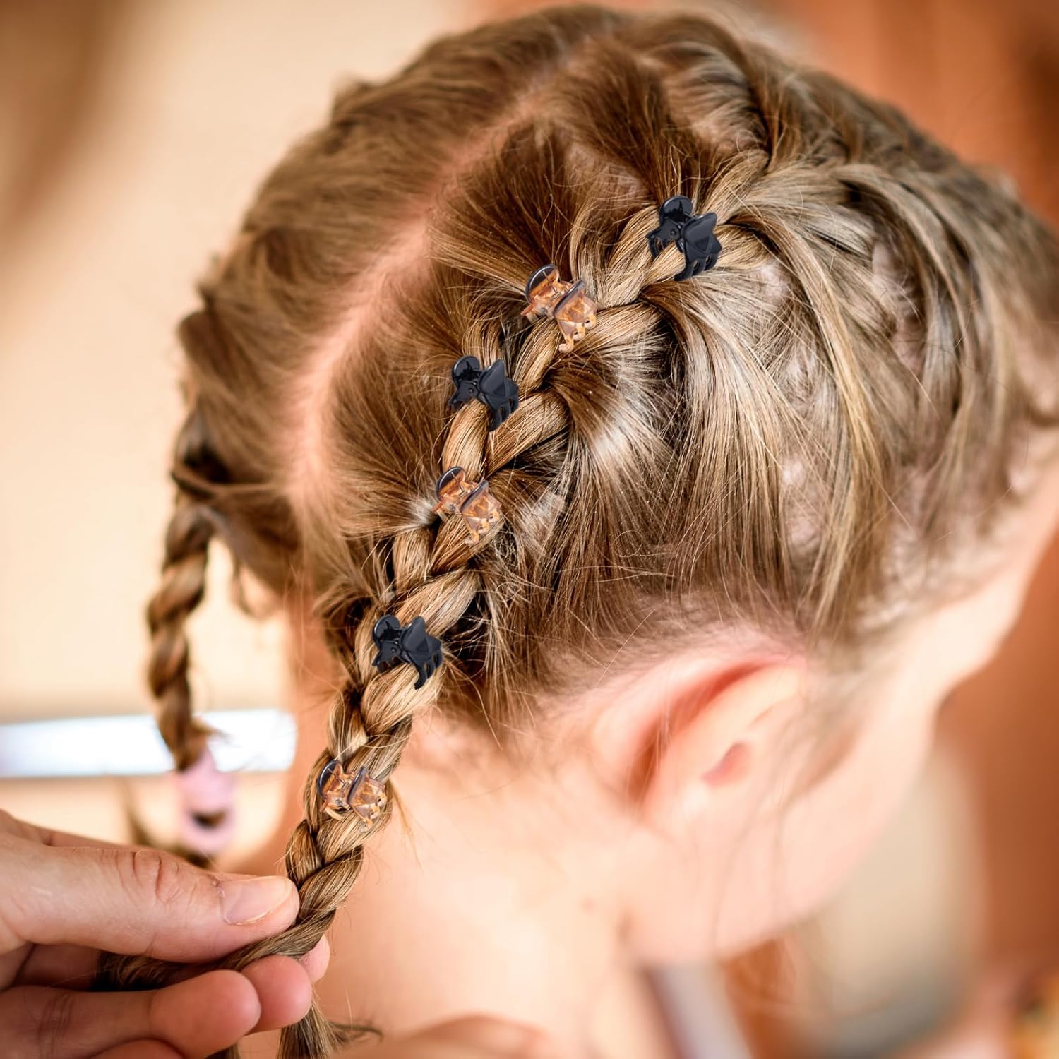 Cobahom 150PCS Extra Small Claw Clips for Thin Thick Hair, Super Mini No-Slip 0.55 Inch Tiny Hair Clips for Hair Styling, Small Hair Accessories for Women Girls, Brown, Black, Clear - Image 4