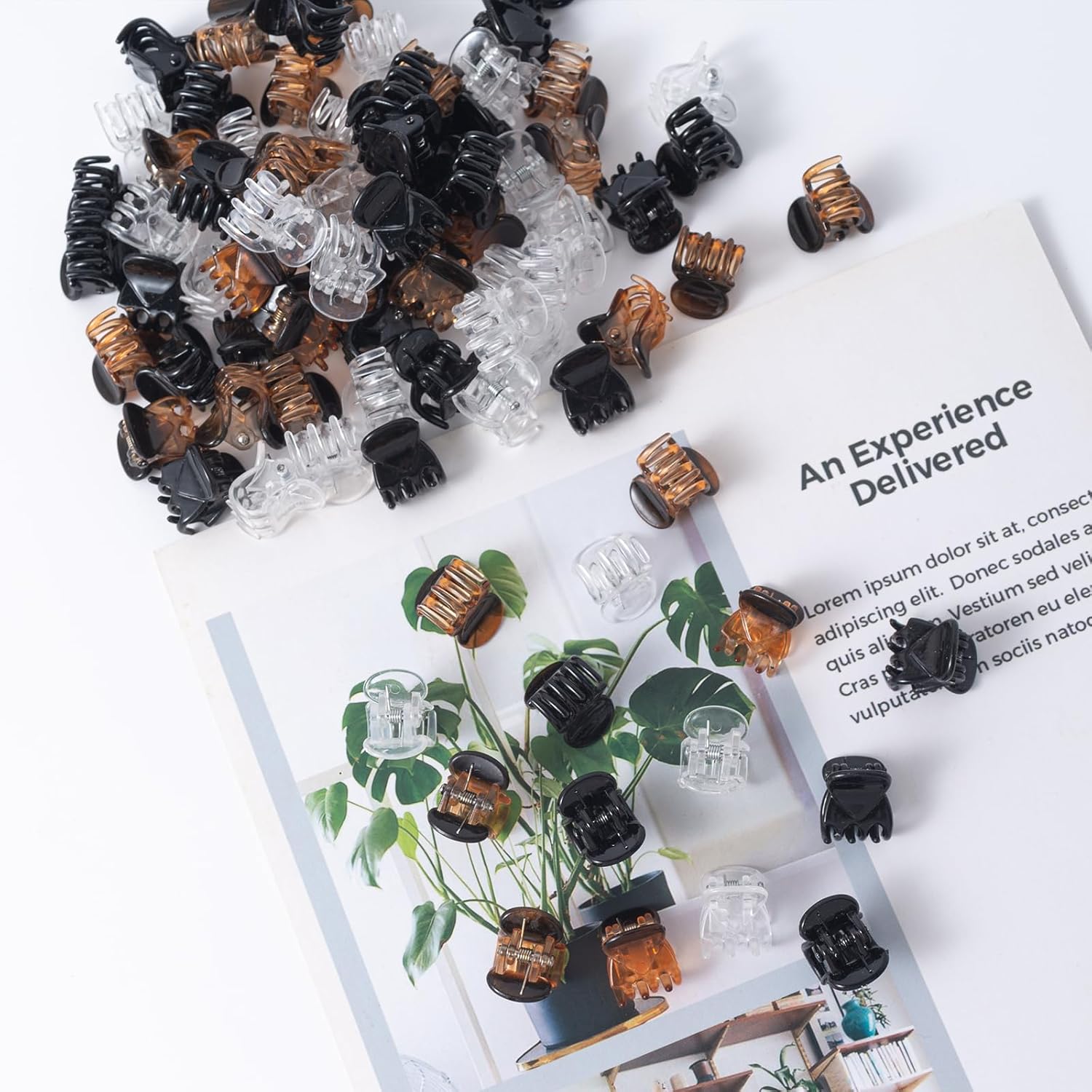 Cobahom 150PCS Extra Small Claw Clips for Thin Thick Hair, Super Mini No-Slip 0.55 Inch Tiny Hair Clips for Hair Styling, Small Hair Accessories for Women Girls, Brown, Black, Clear - Image 5