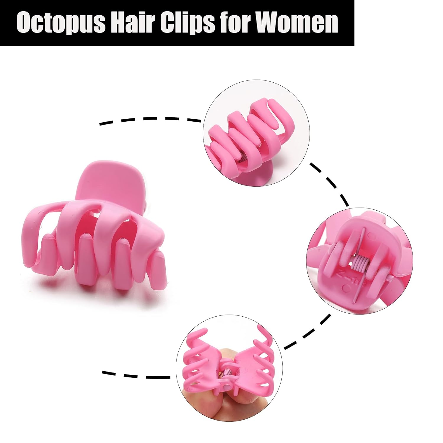 Cobahom 12 Pack Small Hair Claw Clips 1.2 Inch Matte Hair Clips for Thin Hair No-Slip Mini Hair Clips Hair Styling Accessories for Women and Girls, Pink, Black, Green, Apricot - Image 3