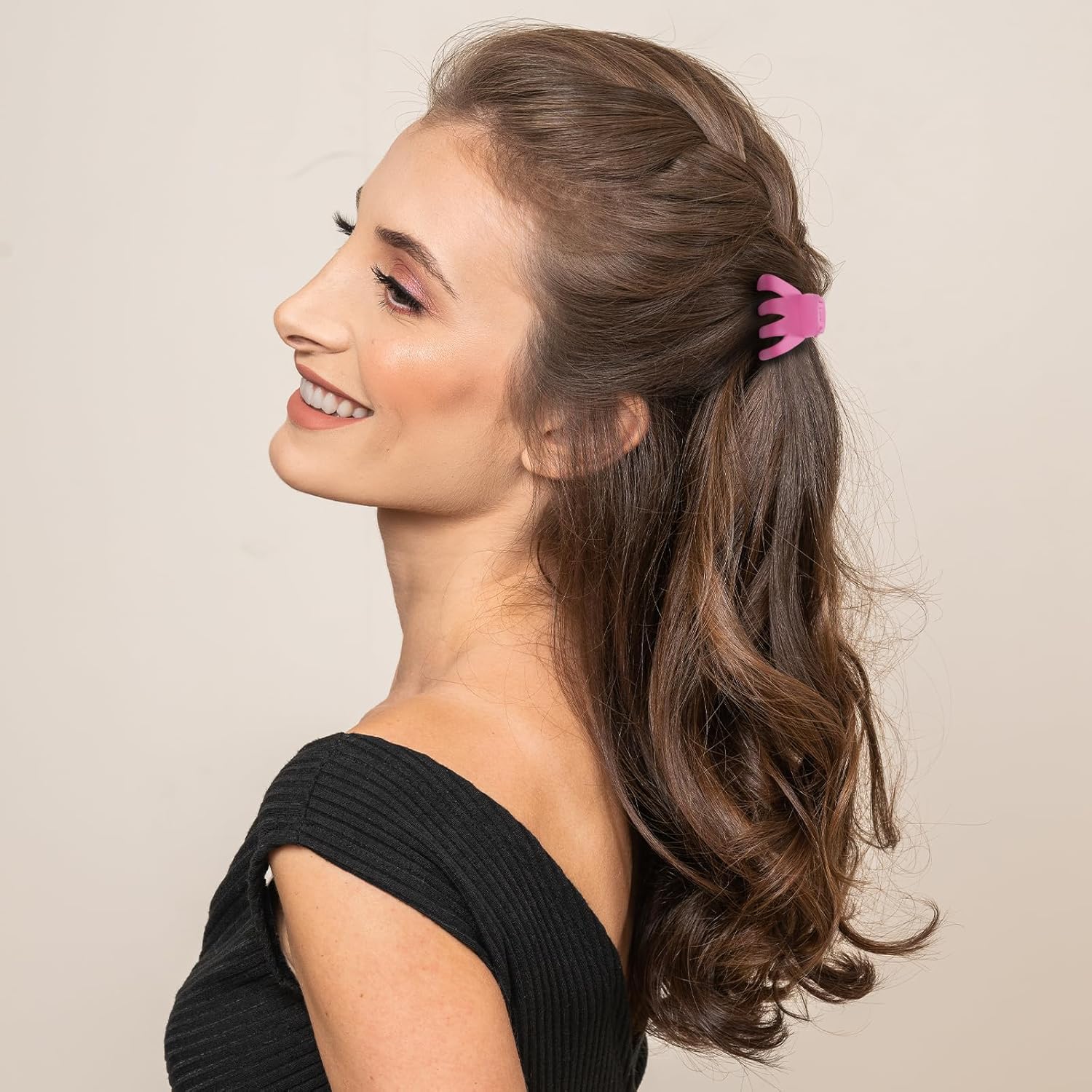 Cobahom 12 Pack Small Hair Claw Clips 1.2 Inch Matte Hair Clips for Thin Hair No-Slip Mini Hair Clips Hair Styling Accessories for Women and Girls, Pink, Black, Green, Apricot - Image 5